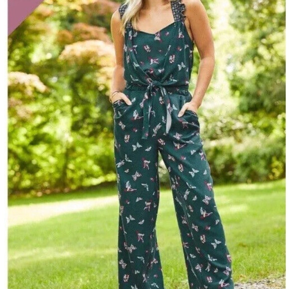 NWT Matilda Jane Evergreen Dream Floral Ruffle Tie Front Jumpsuit - Picture 2 of 6